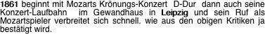 1861 beginnt mit Mozarts Krnungs-Konzert